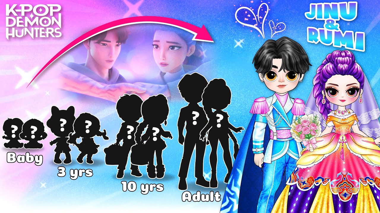 K-Pop Demon Hunters | Rumi & Jinu Growing Up Style Transformation | Best DIY Fashion Paper Dolls