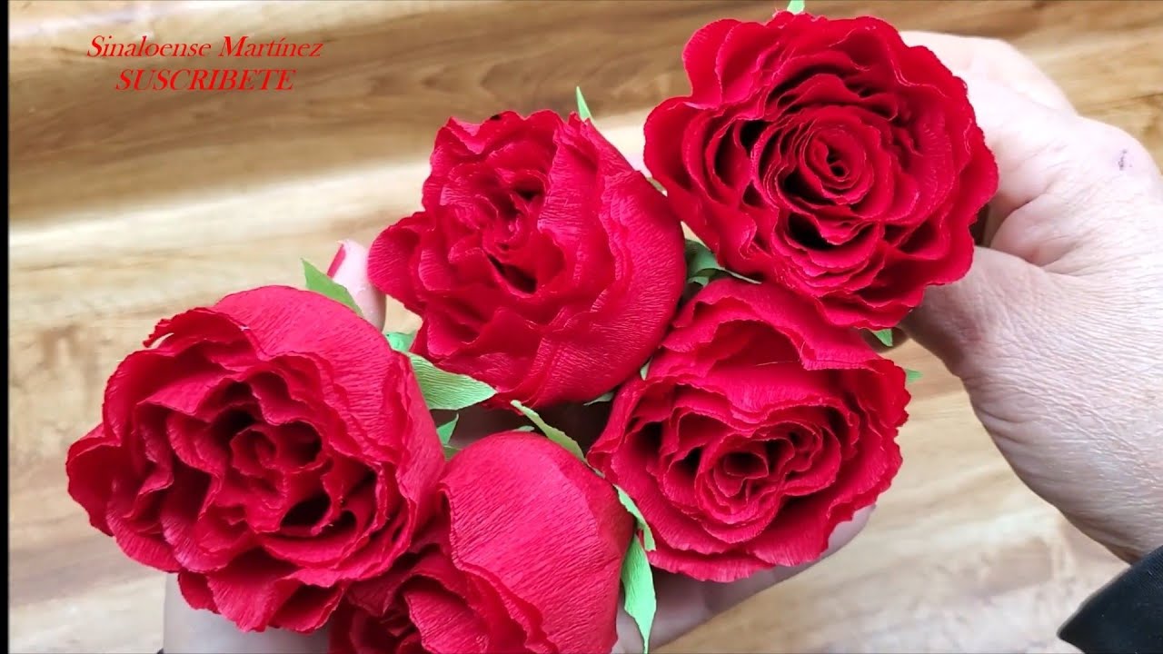 ROSAS DE PAPEL CREPÉ MUY FACIL Y RAPIDO.  PARA REGALAR.