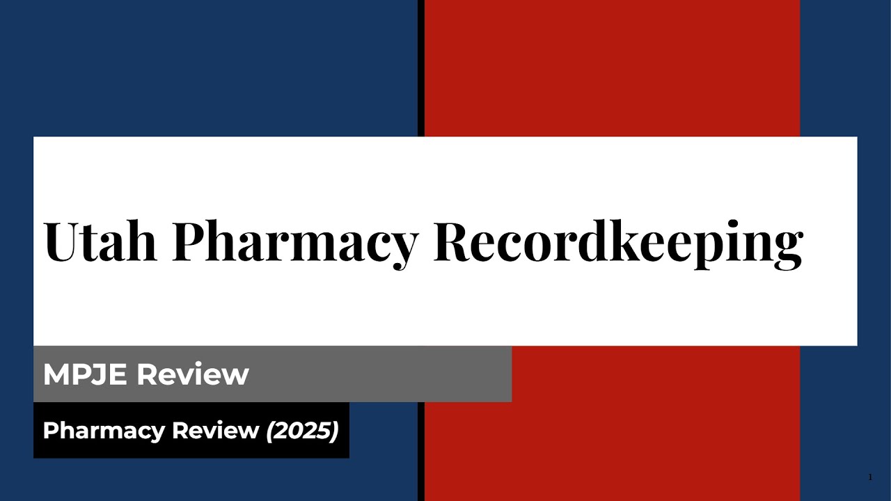 Utah Pharmacy Recordkeeping )2025)