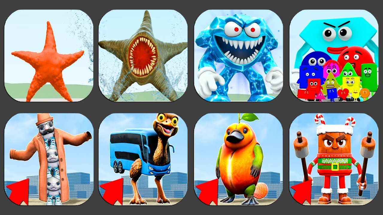 I MADE GIANT STARFISH SEA MONSTER VS ROBLOX MONSTER DIAMOND VS ALL ROBLOX SAVE THE SHAPES !