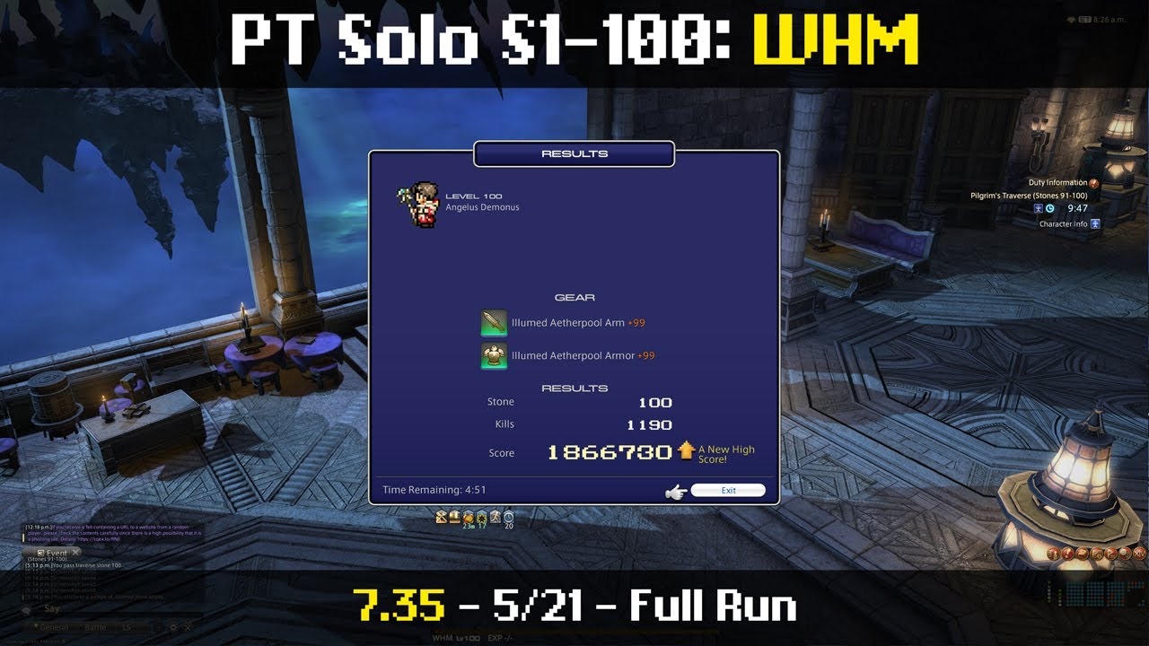 PT Solo - WHM/White Mage - S1-100 - 5/21 (11/24/25 | 7.35 | FFXIV)