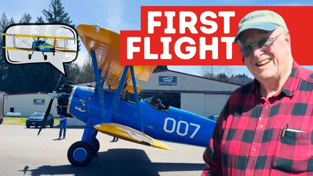 Stearman First Flight after Full Restoration