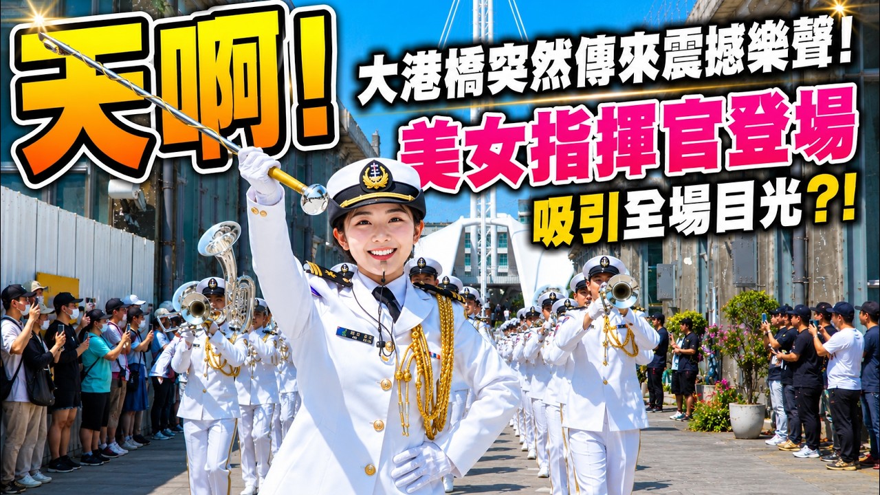 4K 最新🔥【🔥哇～原來是冠軍🏆啊？第一次見海軍美女指揮官雙臂展開 帶隊轉彎的動作超帥!!!👏👏👏👏👏👏】#海軍樂儀隊聯合操演 #學生儀隊競賽南區初賽