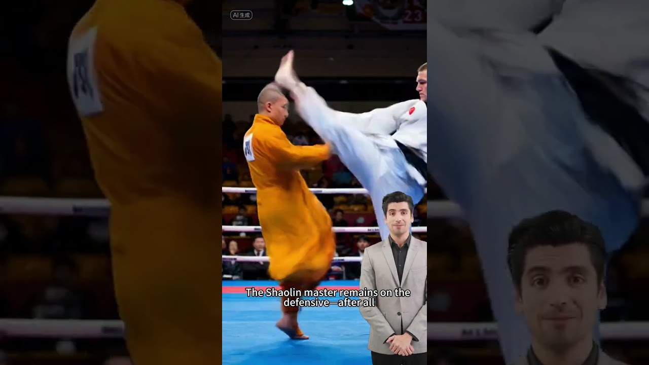 Mistrz Shaolin rzuca wyzwanie mistrzowi karate. Użył całej swojej siły. #walka #kungfu #shaolin