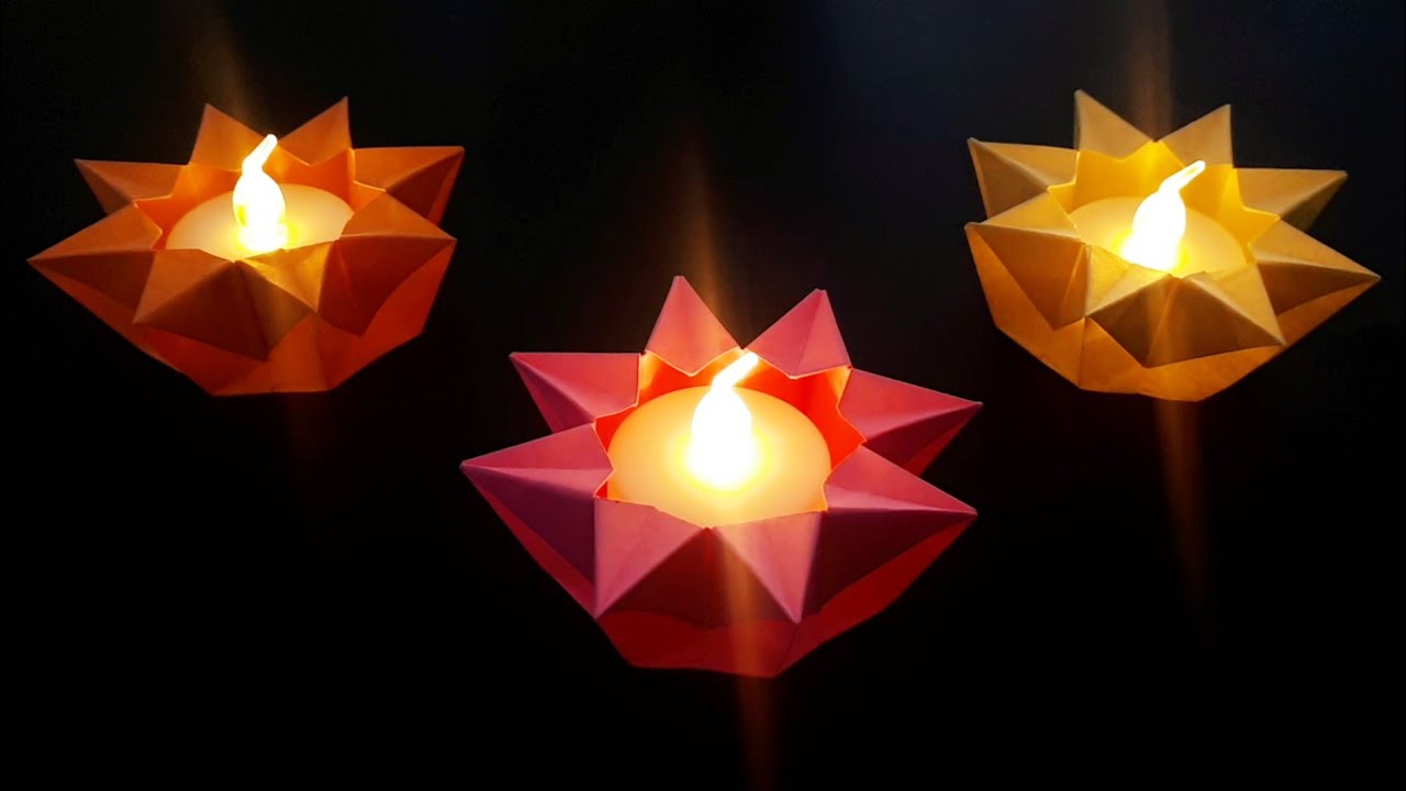 Como Fazer PORTA VELA de papel - ORIGAMI
