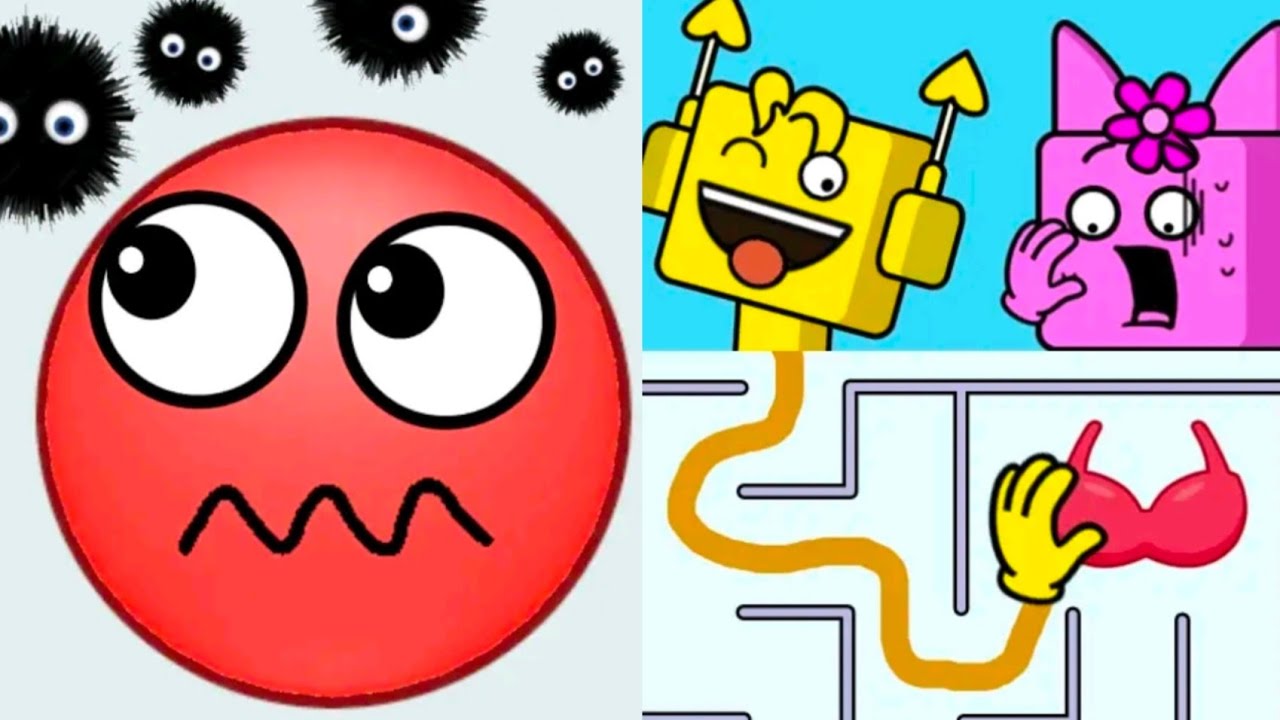 Hide Ball : Brain Teaser Games vs Square Punki Maze Gameplay 