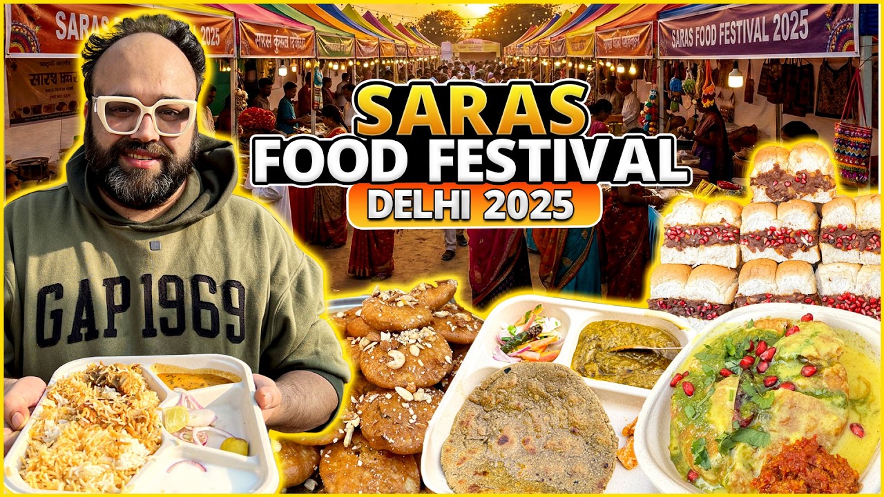 Saras Food Festival 2025 | Rajasthani Kadi Kachodi, Himachal Siddu, Mutton Biyani, Tandoori Chai