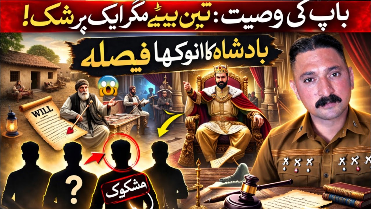 باپ کی وصیت تین بیٹے مگر ایک پر شک بادشاہ کا انوکھا فیصلہ حیرت انگیز واقعہ
