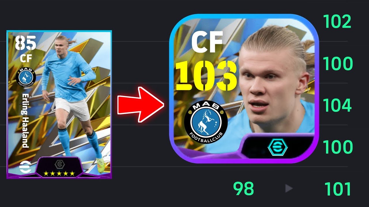 Как прокачать Эрлинга Холанда (рейтинг 103) до максимального уровня в eFootball 2026 Mobile