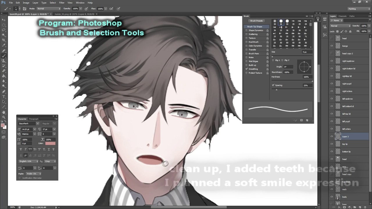 [Live2D] create a model from a flat image (Jumin from Mystic Messenger)