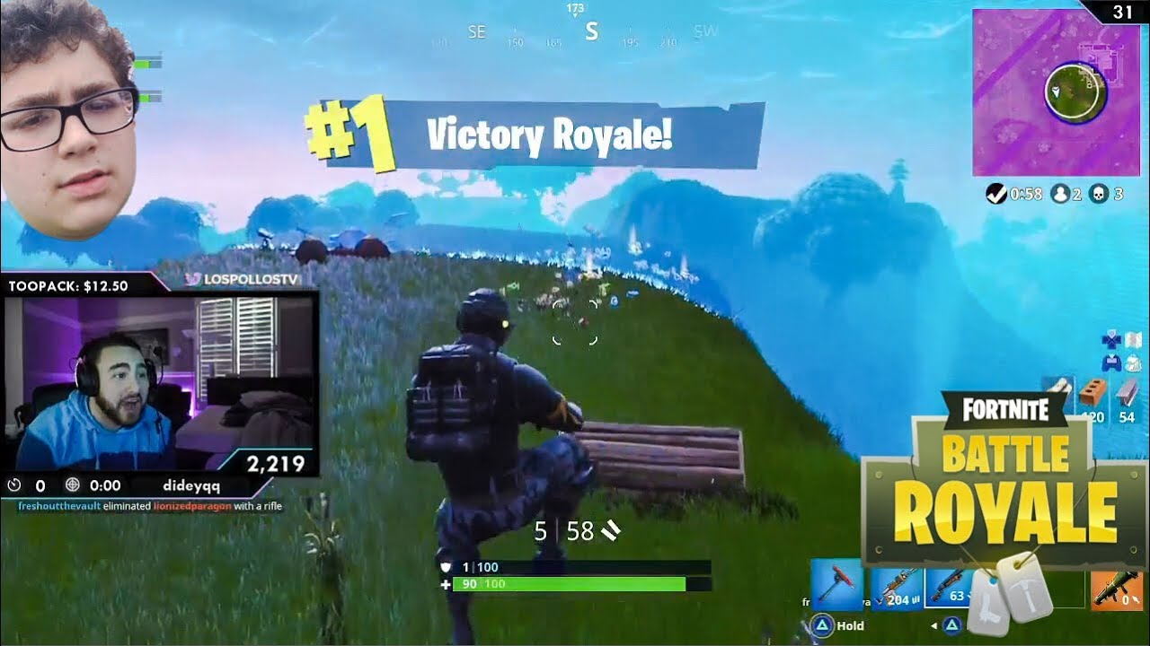 LosPollosTV Carried By His Little Brother! Hilarious Fortnite Duos