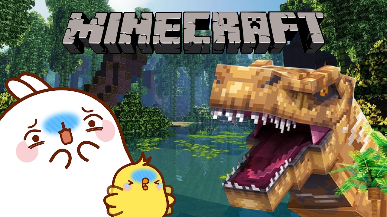 Molang and Piu Piu Try to Survive Minecraft Universal! 🦖🦈🚗