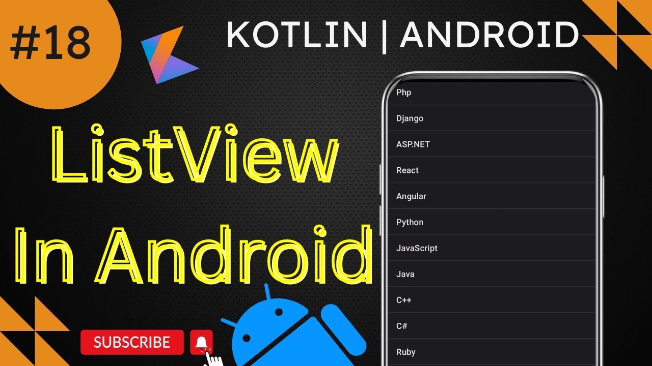 ListView in android studio 2024 | listview | list view in android | listview in android kotlin
