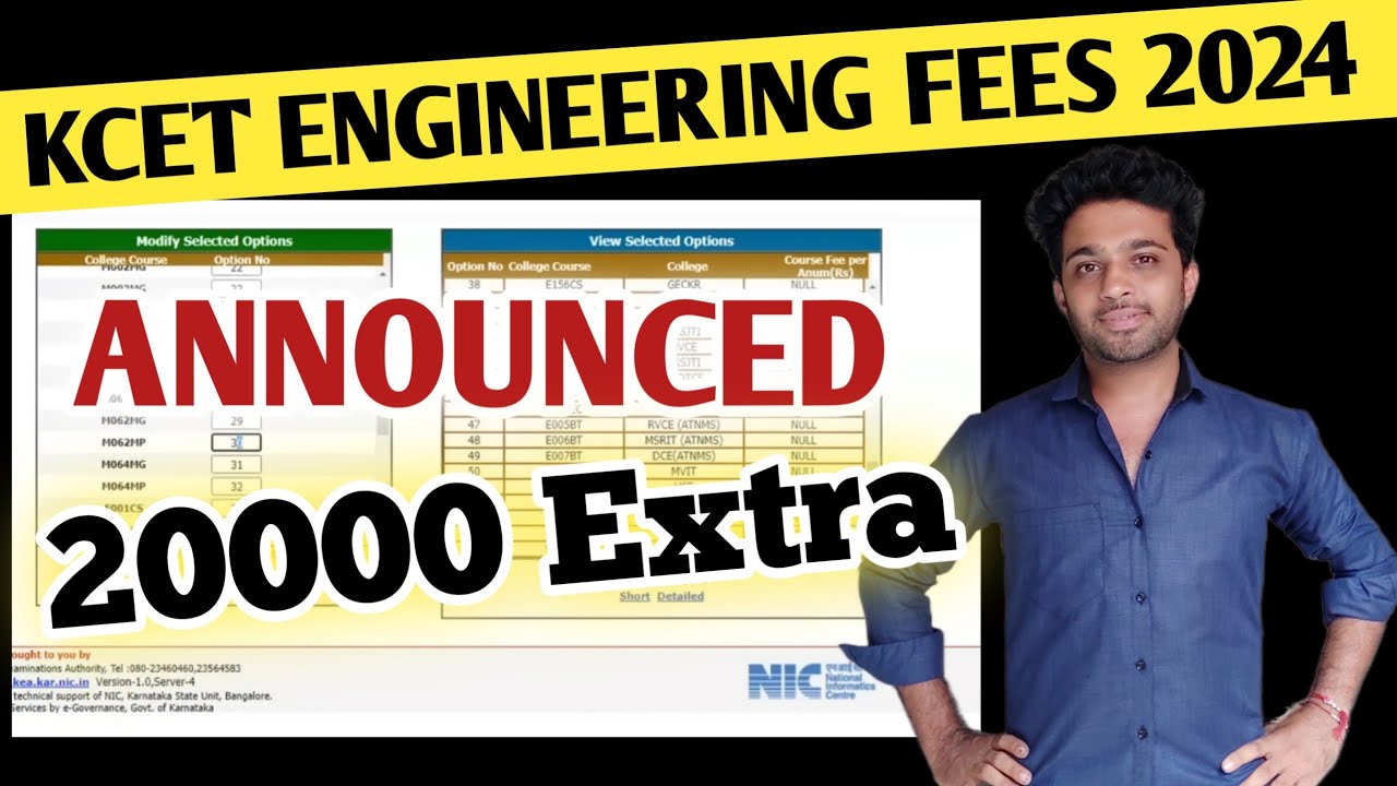 Engineering College Fee Structure For Government & Private Seats | KCET Counselling 2024