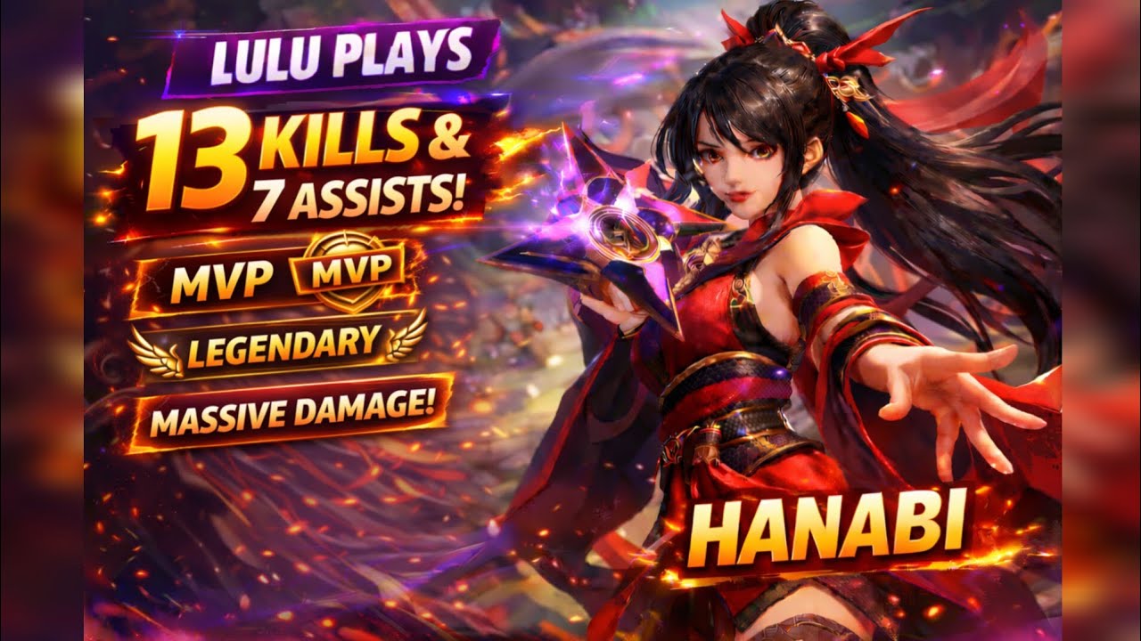 MVP+13 kills!! Hanabi highest hero damage with MVP and 13 kills+7 assists in a solo ranked match
