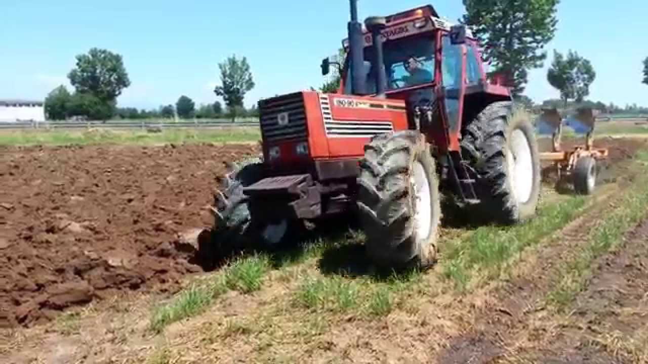 Fiatagri 180-90 + quadrivomero moro warrior aratura