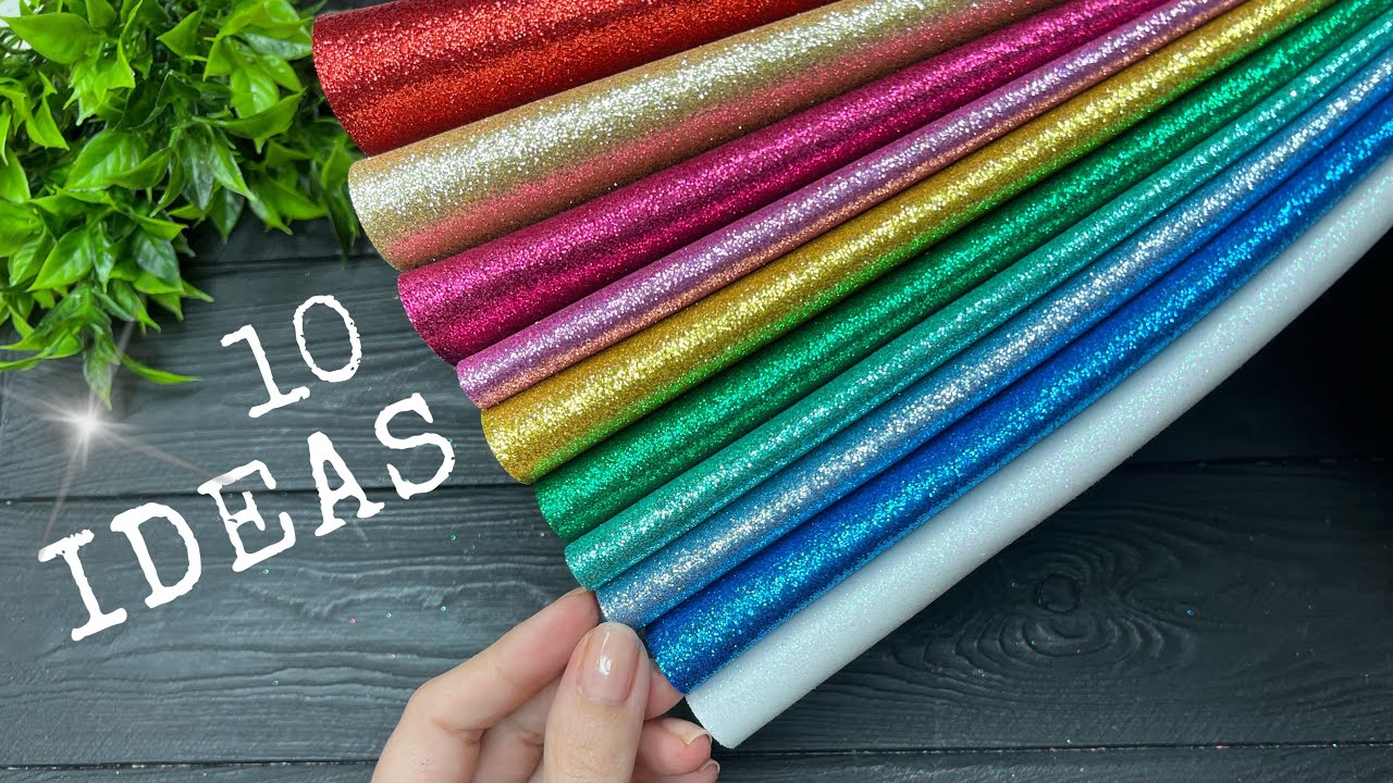 ТОП 💥 10 ИДЕЙ 💥 Простые Цветы из глиттерного фоамирана
