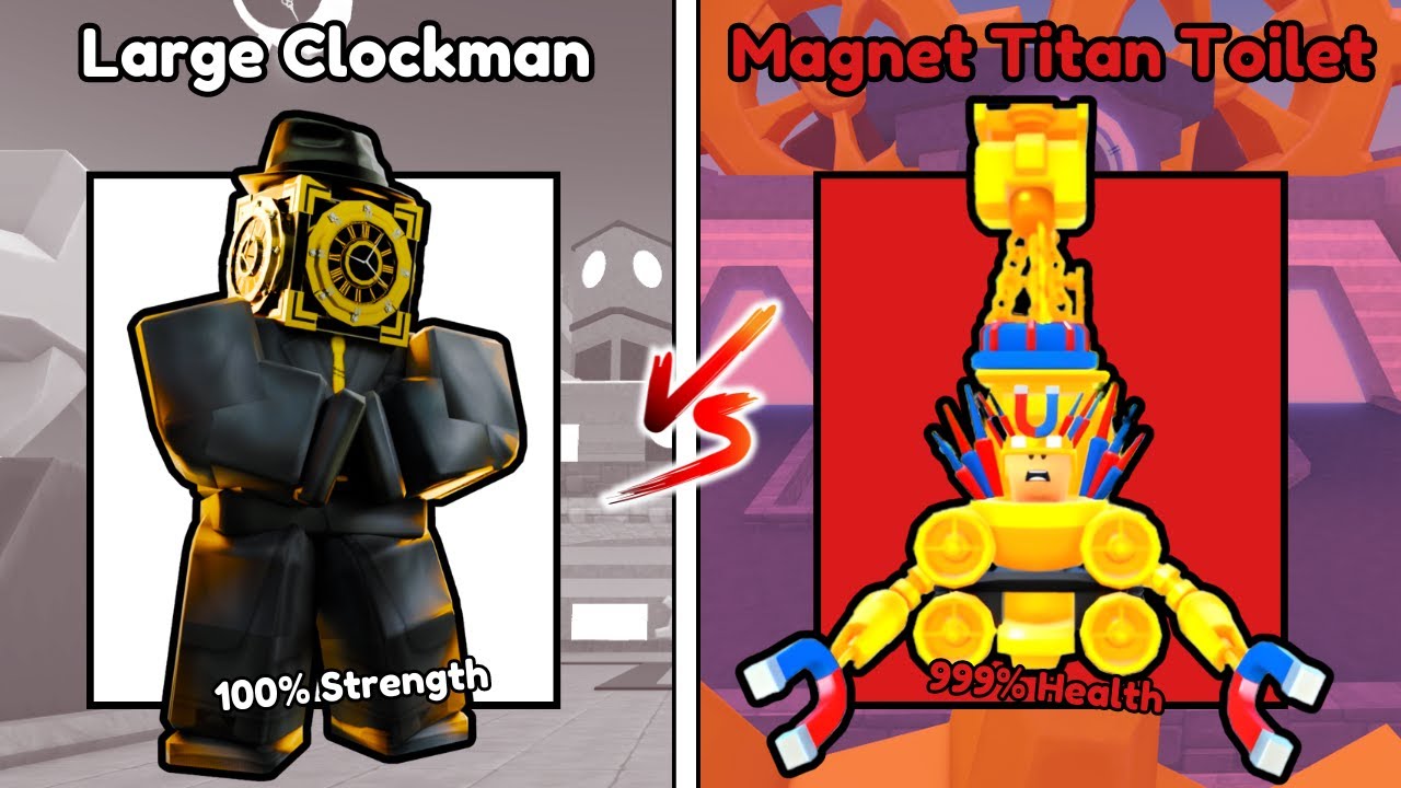 LARGE CLOCKMAN vs MAGNET TITAN TOILET! (Toilet Tower Defense)