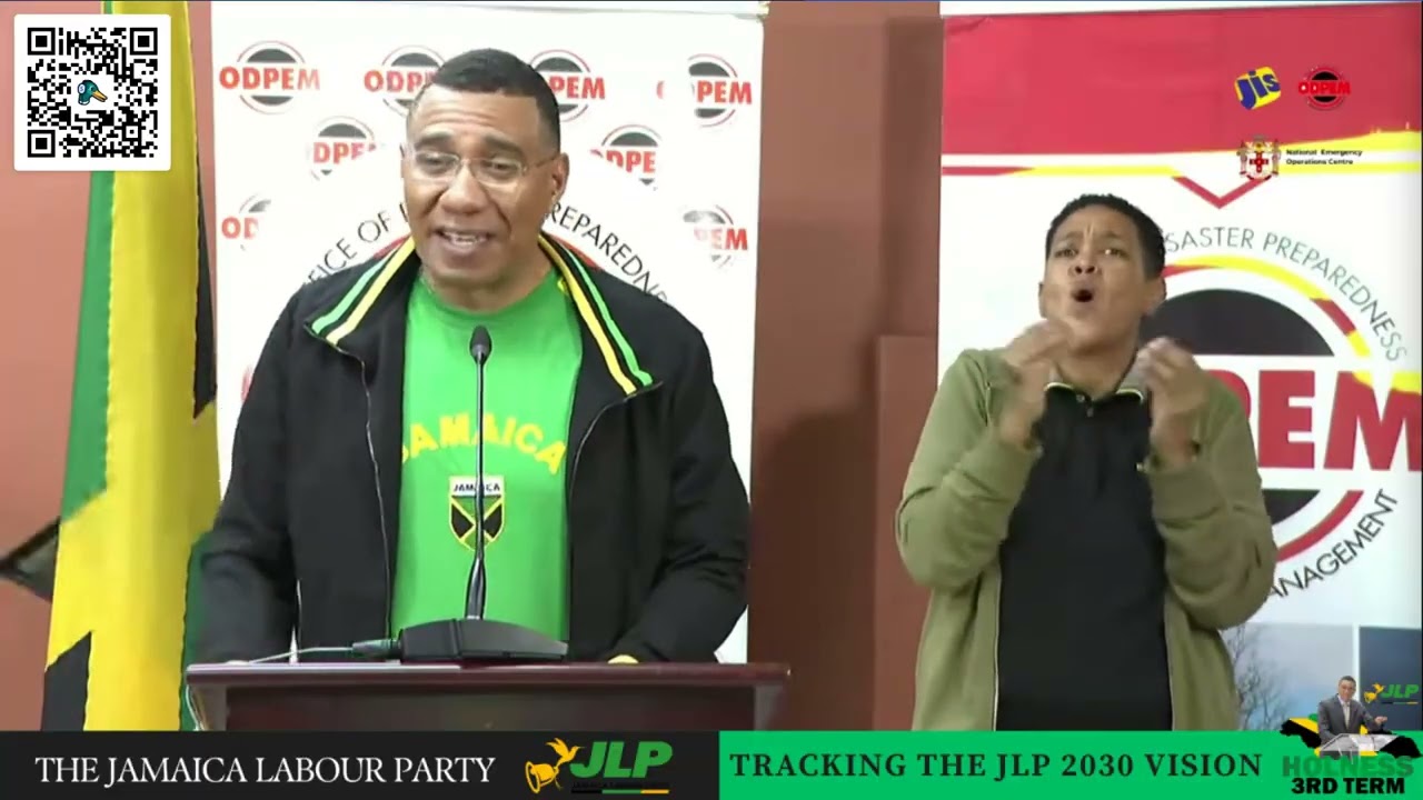 PM Andrew Holness Live Updates on Hurricane Melissa