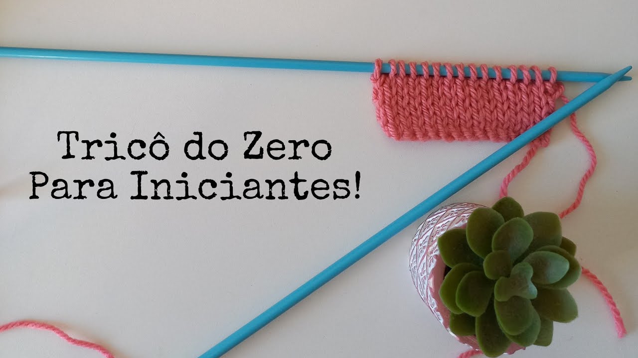 Como colocar o fio na agulha de tricô! Ponto tricô, ponto meia! Tricô do Zero!