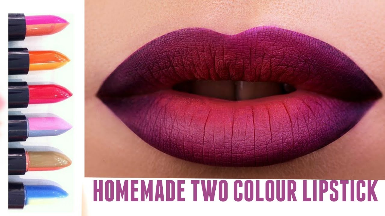 DIY  HOMEMADE TWO COLOUR LIPSTICK |