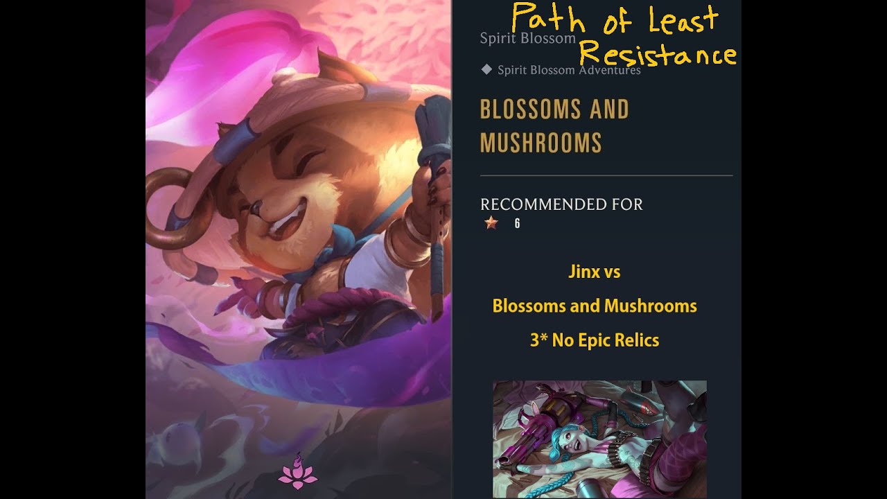 Perfect Jinx (3 star, no epic relics) vs Blossoms and Mushrooms (6*) - Legends of Runeterra