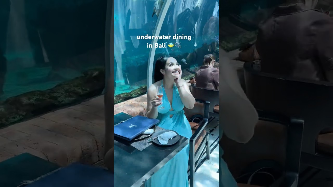 I went to an UNDERWATER restaurant in #Bali 🐠✨ #travel #shorts #restaurant #foodie