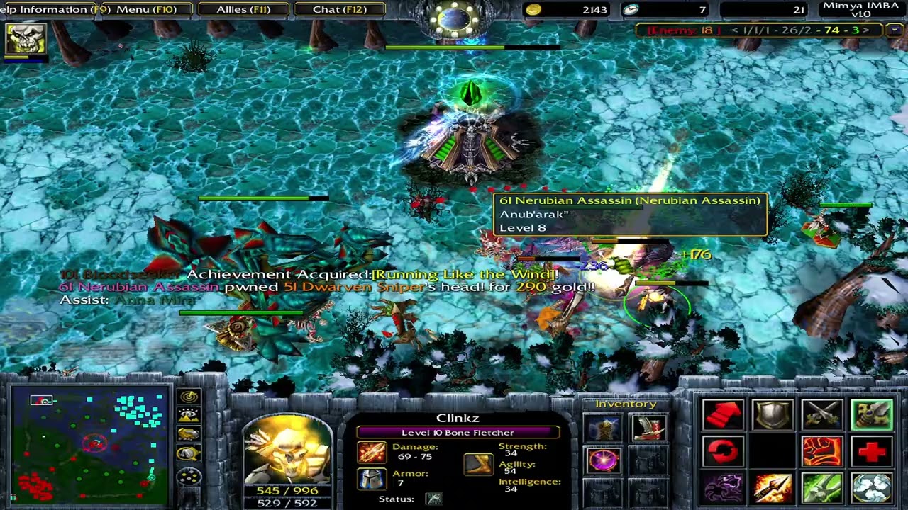 Dota Imba Mimya AI: Clinkz, the Bone Fletcher  + Bonus skill: Death Grip | Dota Snow Theme