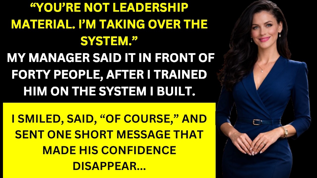 My Manager Demoted Me After I Trained Him —He Did