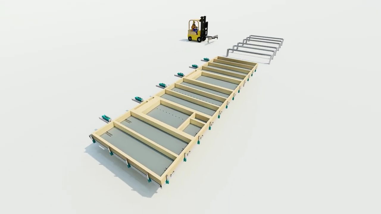 BOOSTON - Basic production line - Fixed table ER-02 for house prefabrication
