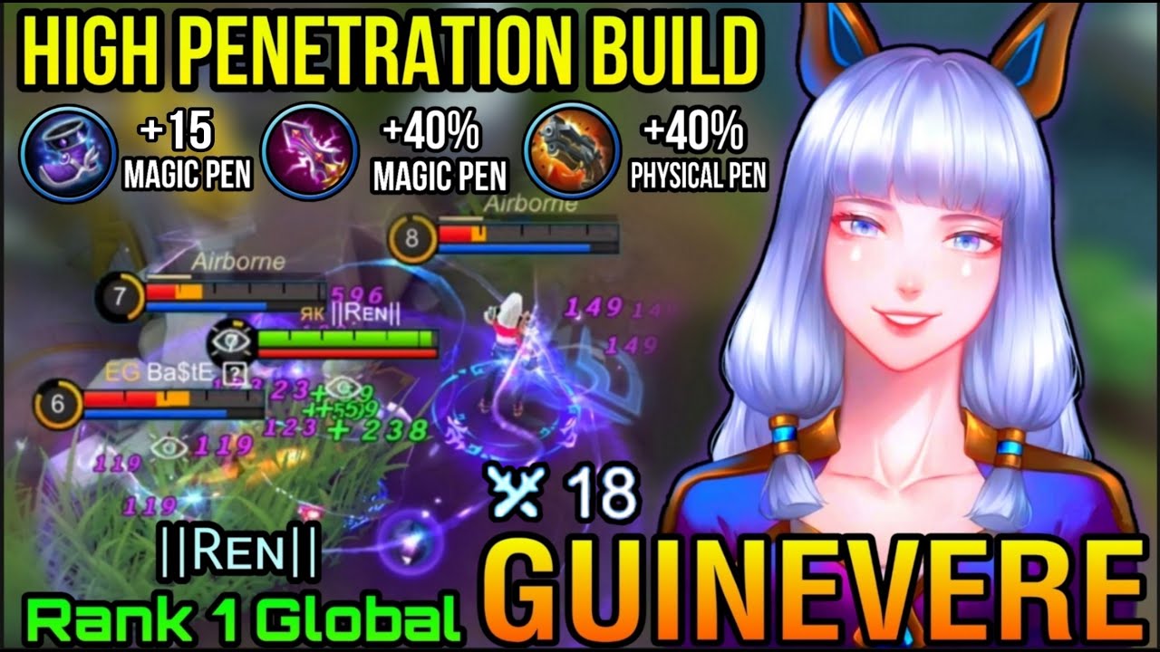 Late Game Comeback!! Guinevere High Penetration Build - Top 1 Global Guinevere by ||Rᴇɴ|| - MLBB