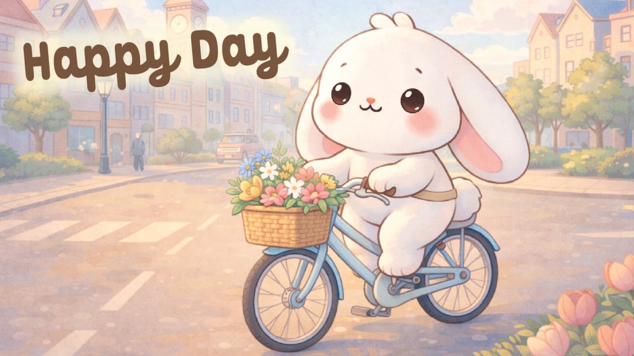 Happy Day Lofi 🎵 4 Hour Happy Lofi Song ✨ Cute Lofi 🐇 cute & relaxing music 🌸 [Lofi Hip Hop]