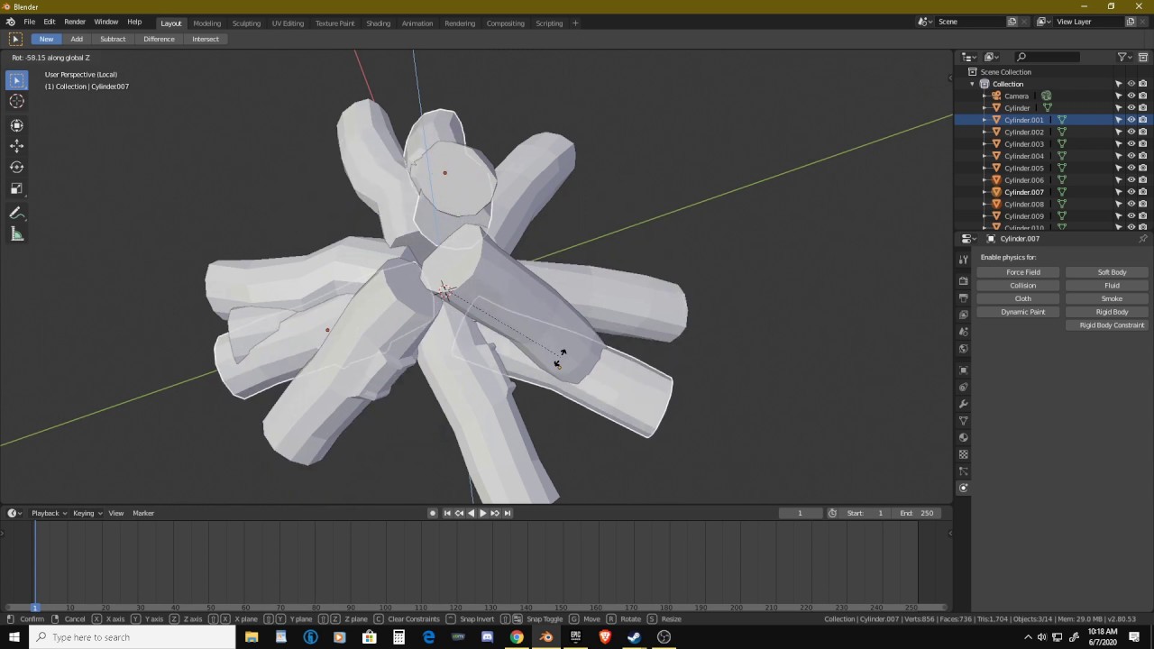 Моделирование игрового ресурса Campfire | Raptor X | Blender Modeling 001