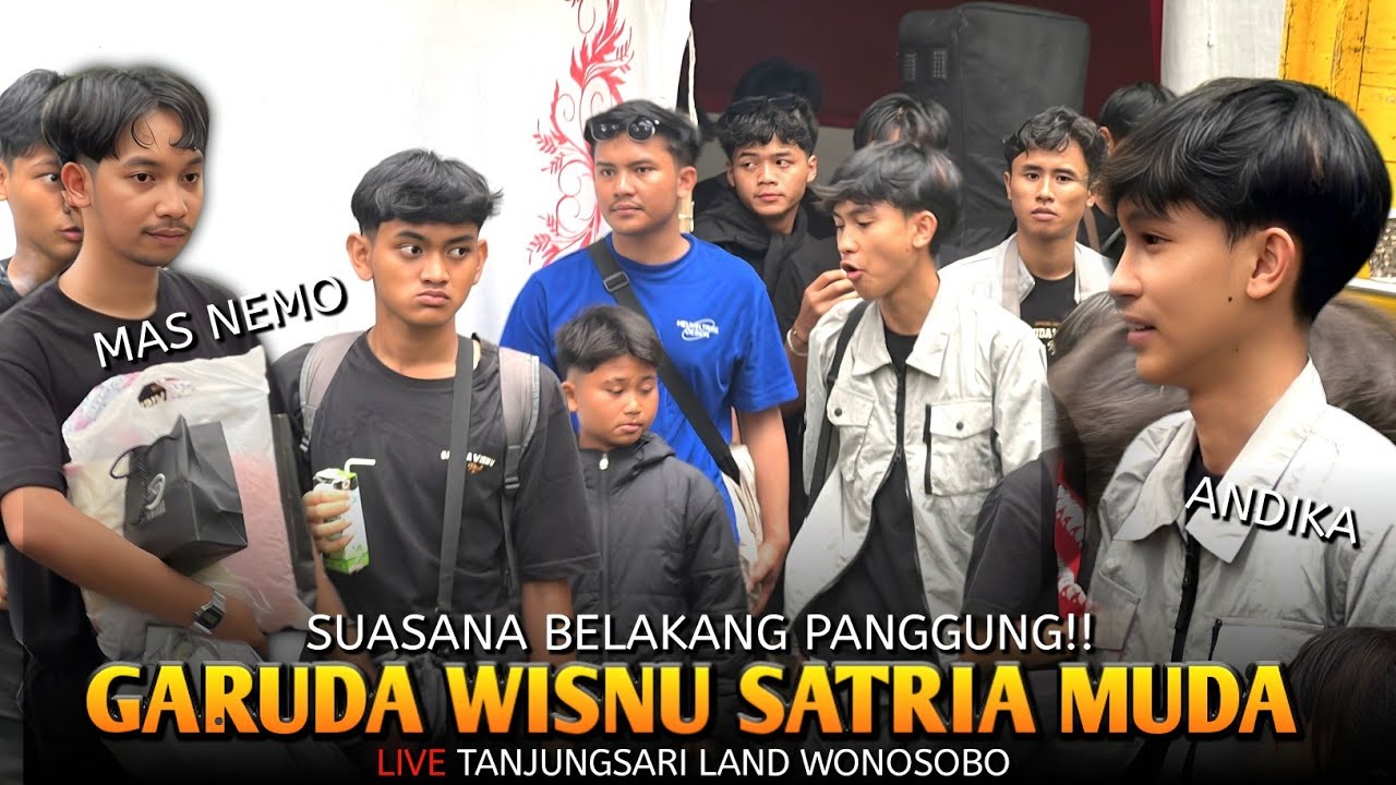 SUASANA BELAKANG PANGGUNG GWSM GARUDA WISNU SATRIA MUDA LIVE TANJUNGSARI WONOSOBO