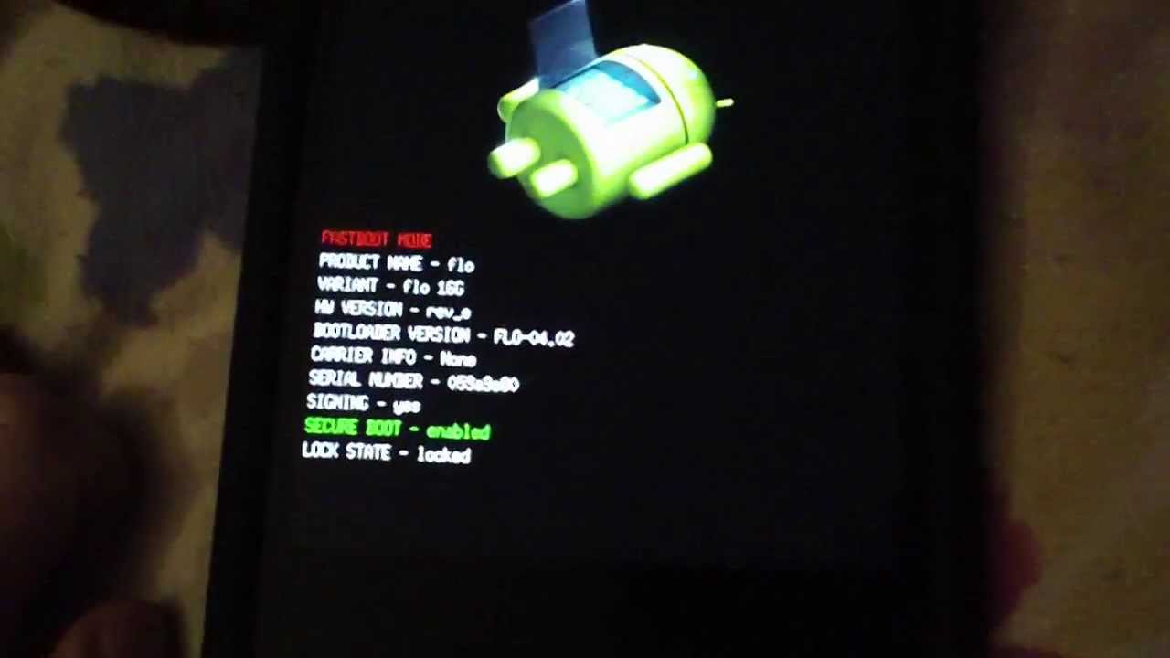 HOW TO UNLOCK BOOTLOADER 2013 NEXUS 7 FLO