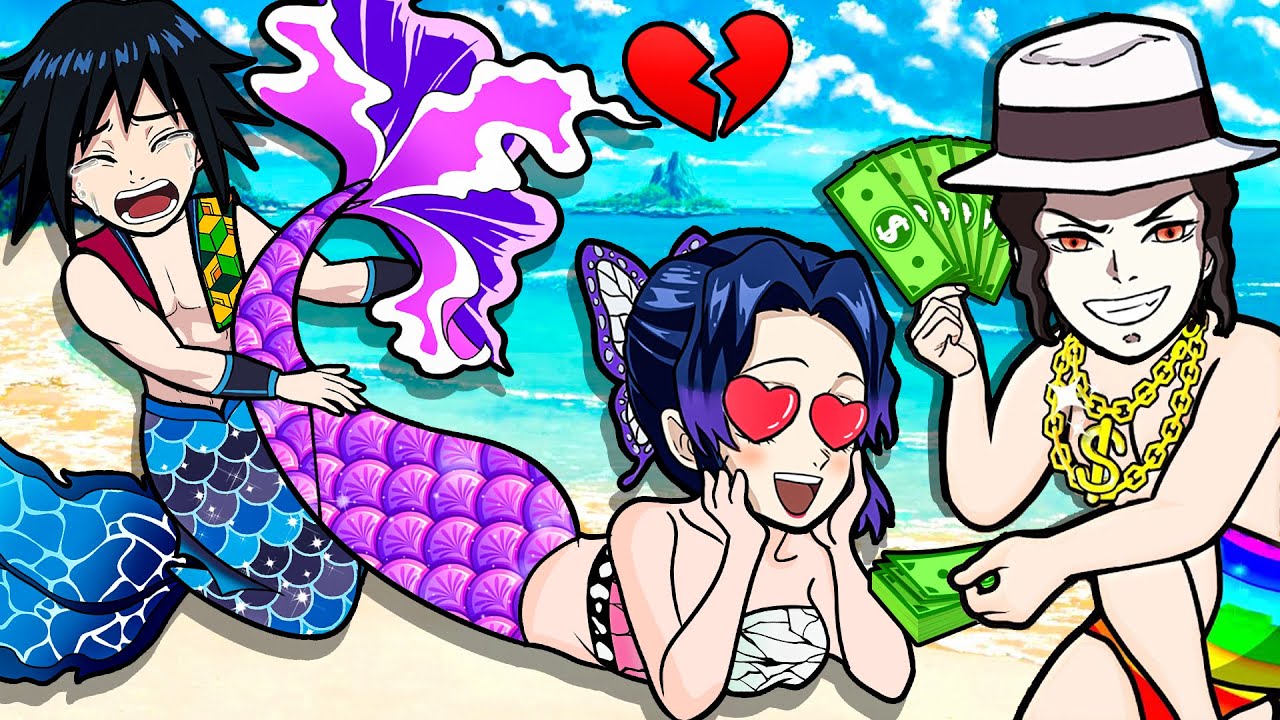 【鬼滅の刃漫画】🏖️恋する人魚姫の秘密💔！波乱の三角関係と衝撃の取引🤑✨💖  【鬼滅の刃】Paper Kimetsu No Yaiba