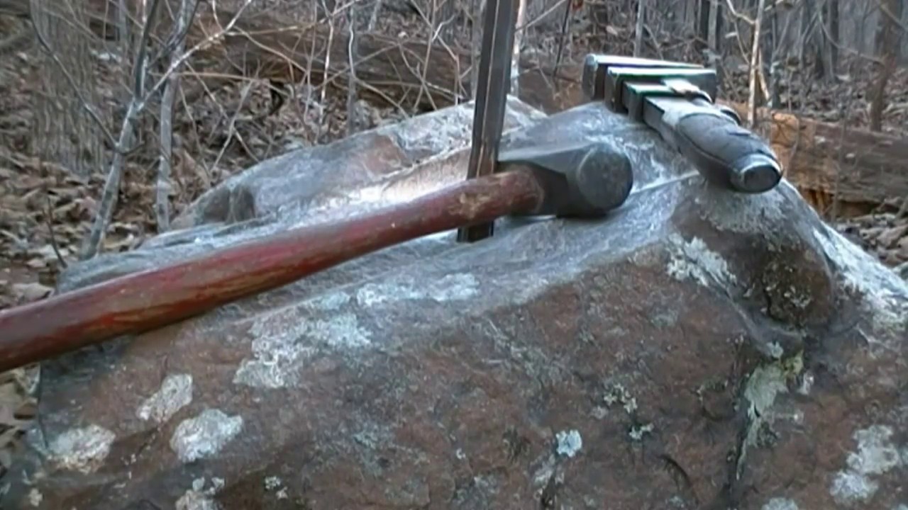 Drilling A Hole in A Rock the Old Way