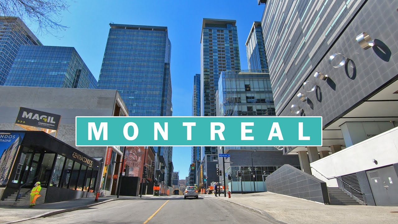 Beautiful Sunny Drive Downtown Montreal Quebec Canada May 2020