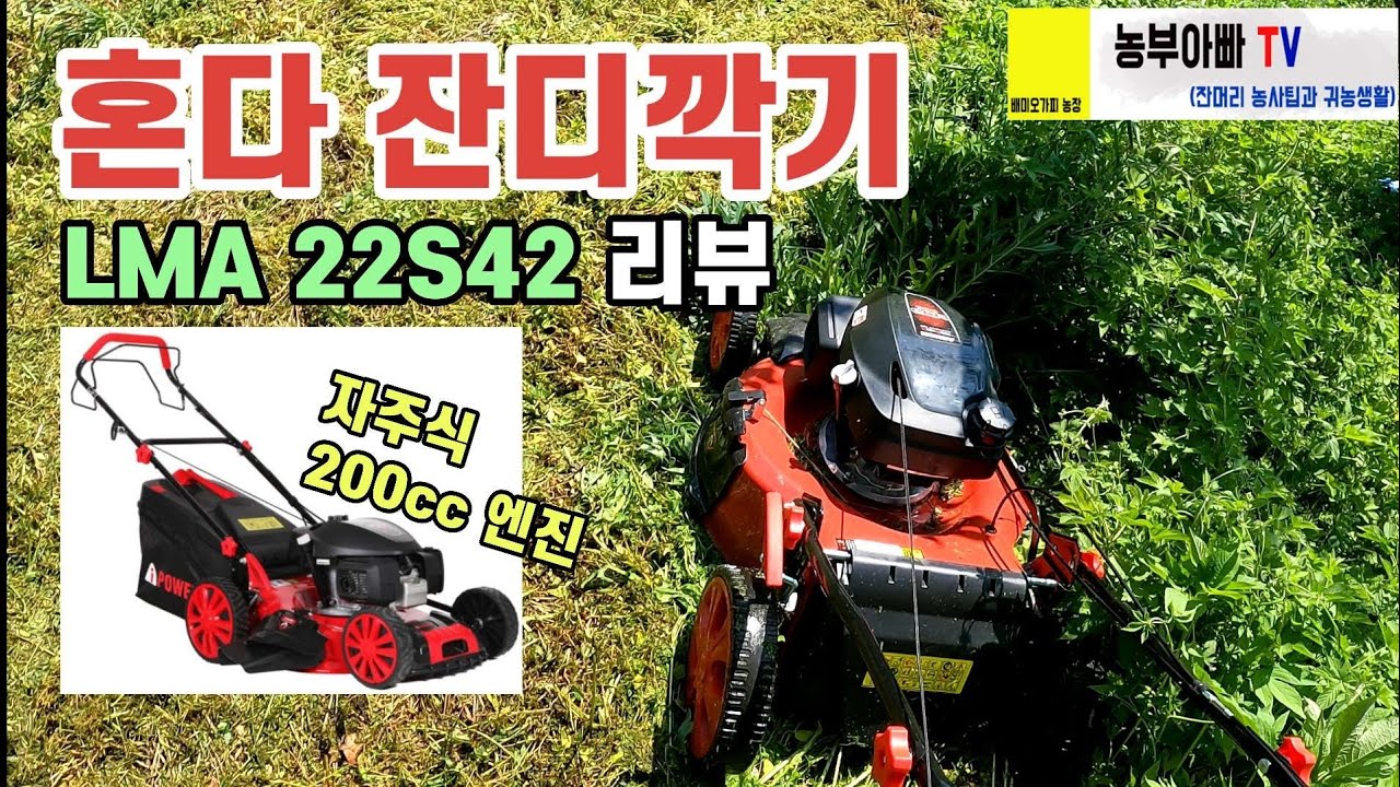 자주식 잔디깍기로 과수원 풀을 깍아봤습니다. 혼다 power LMA22S42 잔디깍기 리뷰