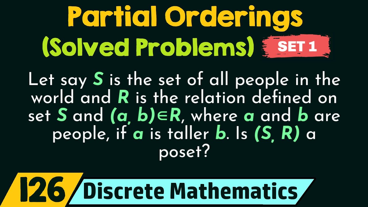 Partial Orderings (Solved Problems) - Set 1