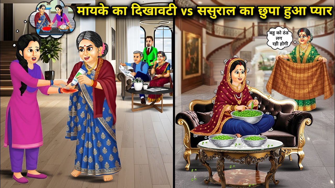 मायके का दिखावटी vs ससुराल का छुपा हुआ प्यार||Cartoon Videos||The shovy love of the parental home..!