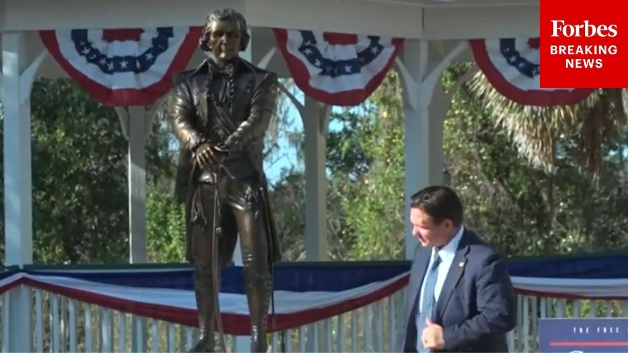 JUST IN: Florida Gov. Ron DeSantis Unveils New Statue Of Alexander Hamilton In Hamilton County, FL