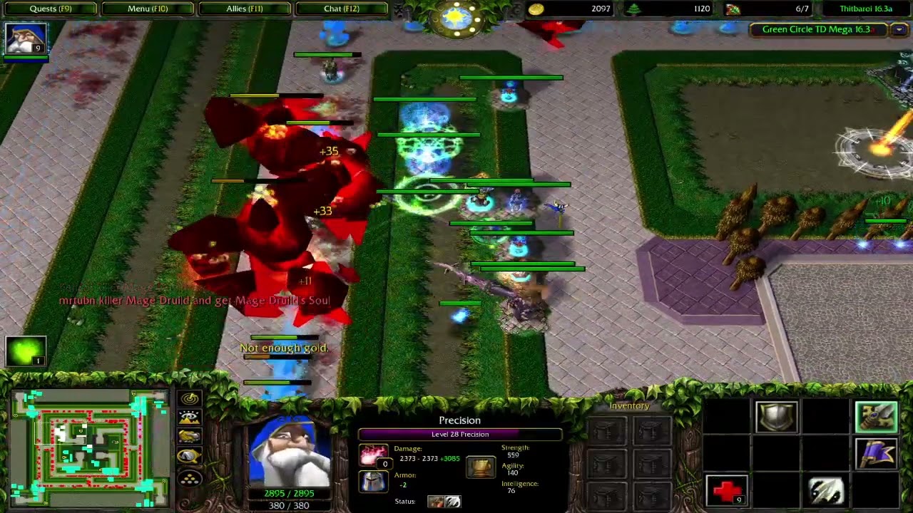 WARCRAFT III- GREEN CIRCLE TD MEGA 16.3A- MODE HARD -WIN