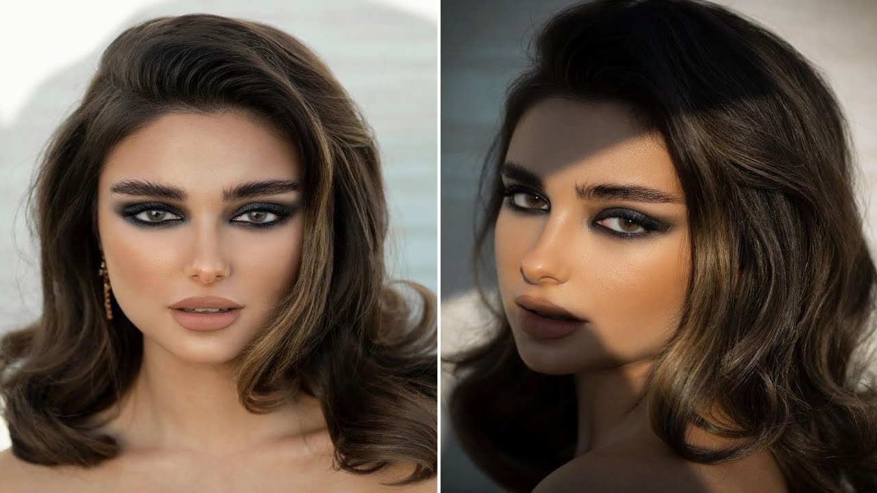 تتوريال مكياج شتوي سموكي اسود وروج نود ✨ | سناب وعد التركي