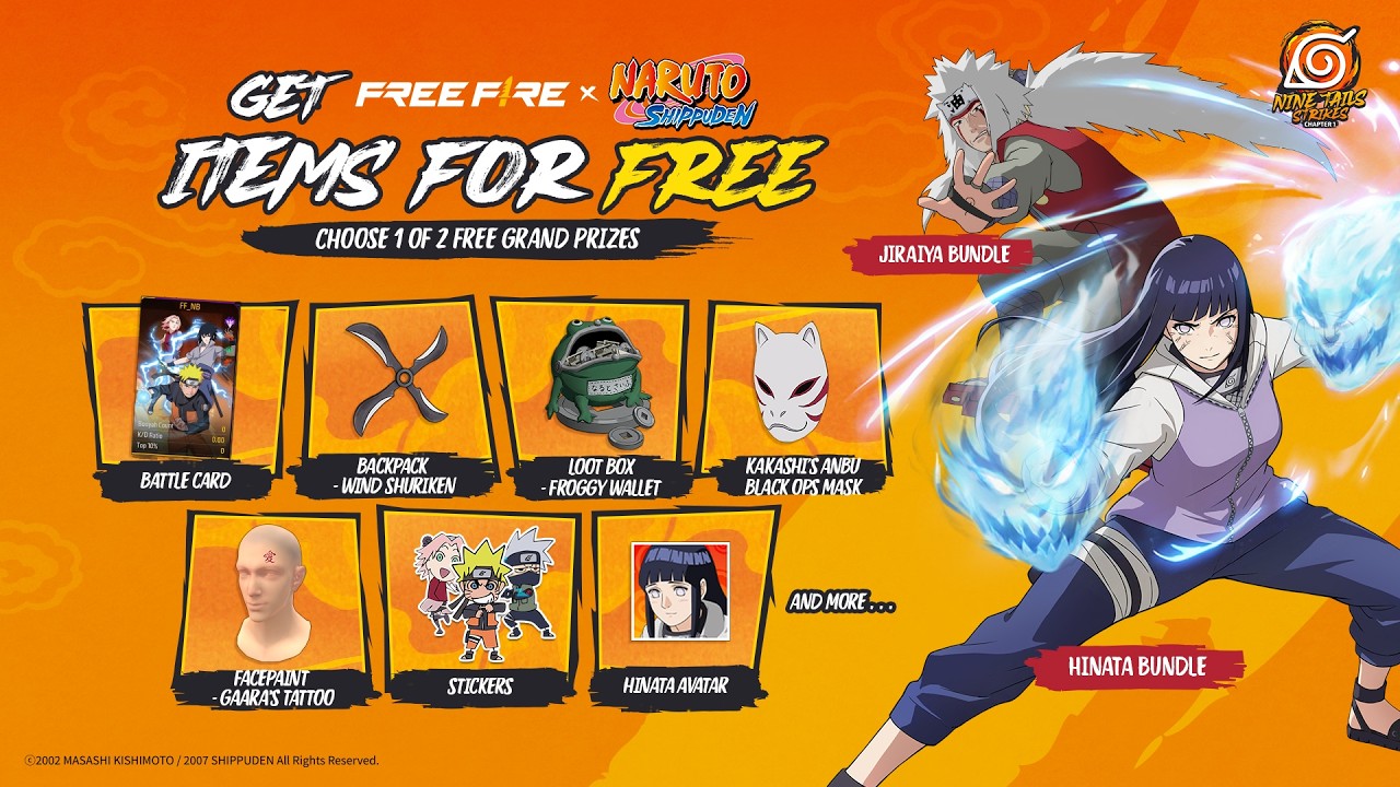Free Rewards Introduction | Free Fire x NARUTO SHIPPUDEN Chapter 1