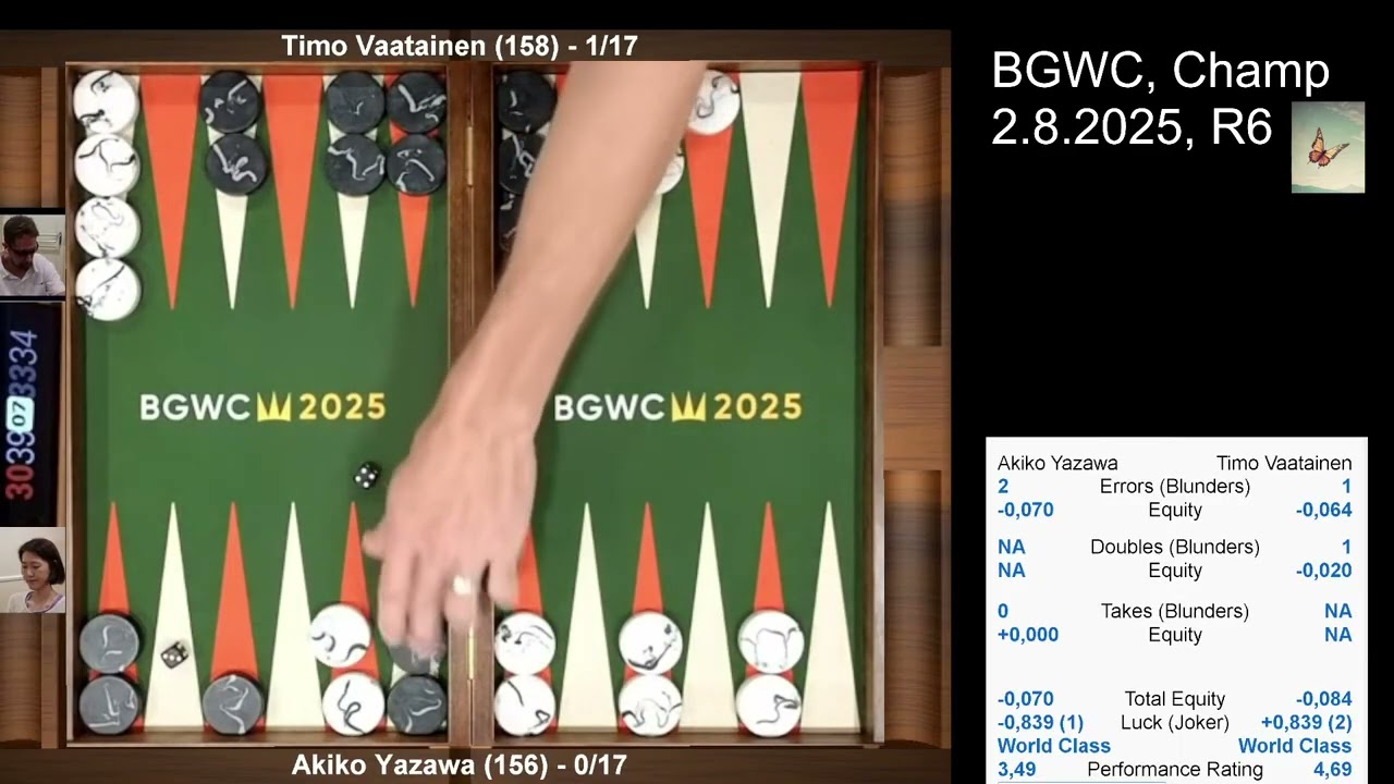 Backgammon 17 pts, Timo Väätäinen - Akiko Yazawa