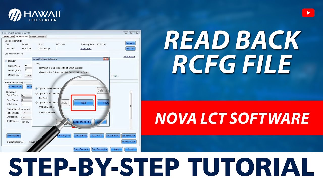 Readback RCFG file | NOVA LCT Software | 2024
