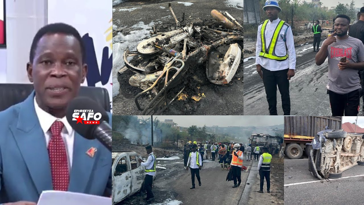 3 Persons bù.rnt, 5 cars and motors bùrnt on Accra-Nsawam Highway on Valentine's day..See details