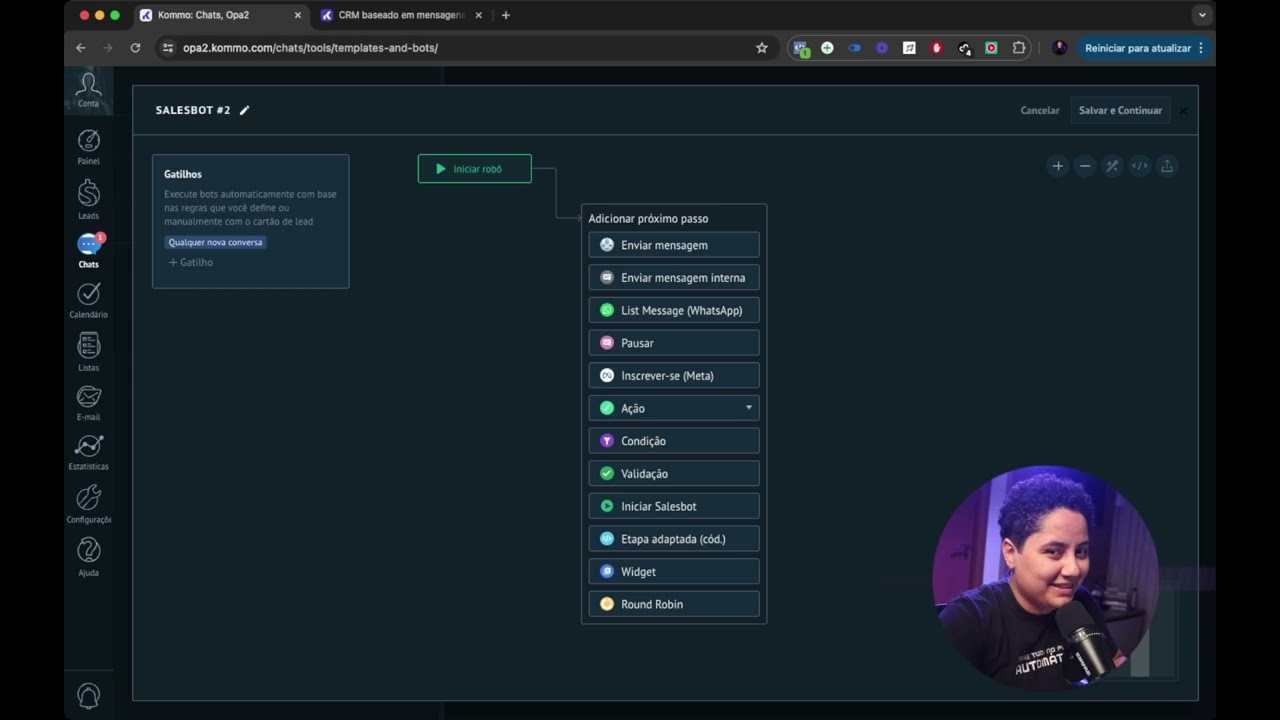 COMO CRIAR UM CHATBOT NO INSTAGRAM USANDO O KOMMO CRM