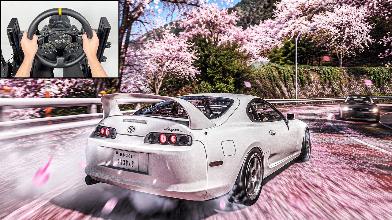 Toyota Supra DRIFTING Through Cherry Blossom Roads | Forza Horizon 6 | Steering Wheel Gameplay